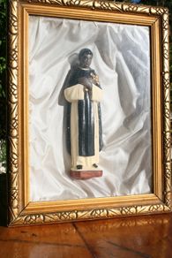 Framed Plaster Statue of St Martin de Porres - Peruvian Dominican Lay Brother - Canonised 6th May 1962 - Figure of St Martin