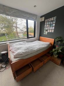 Gautier single bed with brass fittings and handles