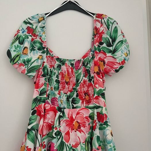 Savida Floral Tiered Maxi Dress With Puff Sleeves - EUR 38 / Small (S)