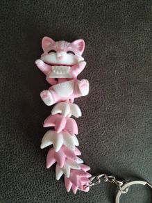 3D printed articulated cat keychain