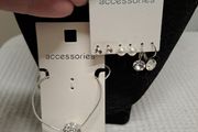Silver necklace and multiple earrings set