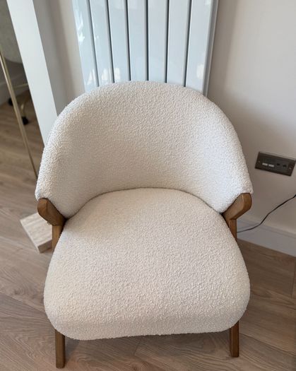 Zara Cream Boucle Armchairs x 2