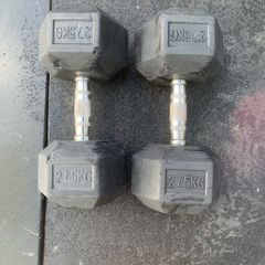 Dumbbells Rubber Hex 27.5kg