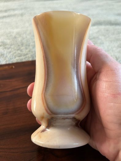Small Vintage Carved Stone Bud Vase