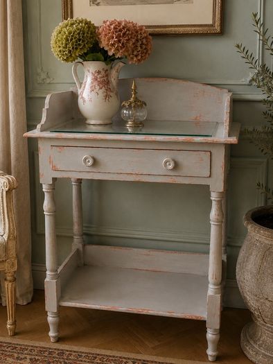 Vintage glass top Wash Stand. Fully restored