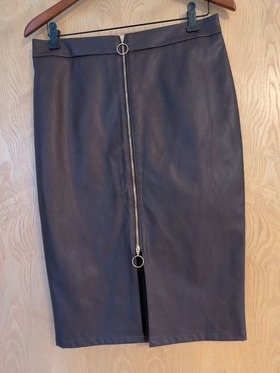 F&F Burgundy  Faux Leather   A- Line Skirt.  S.12.    B.N.W.T.
