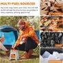 Camping Wood Stove,Compact Folding Titanium Wood Stove with Mini Alcohol Stove for Outdoor Camping Cooking Picnic Image 10