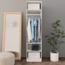 Wardrobe High Gloss White 50x50x200 cm Chipboard Image 3