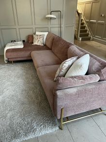 Calligaris Blush Pink Corner Sofa with Chaise Longue