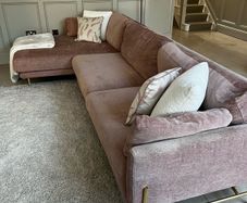 Calligaris Blush Pink Corner Sofa with Chaise Longue