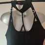 Black elastic chocker mini dress size M UK10 EU38 Postage included Image 2