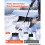 Snow Shovel for Driveway 558.8 mm Plastic Shovel with D-Grip Handle, for Home Garden Camping Outdoor Use, Aluminum Strip, Large Capacity Lightweight Snow Removal Tool with Extended Steel Handle Image 2