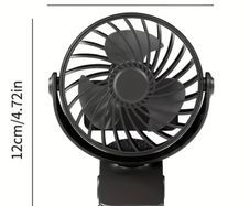 Clip on fan usb rechargeable black blueish green 2 for 20