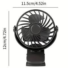 Clip on fan usb rechargeable black blueish green 2 for 20