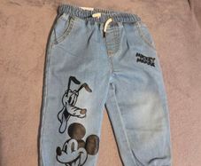 Disney Mickey Mouse/Goofey Denim Joggers BNWT (12-18 months)