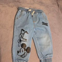 Disney Mickey Mouse/Goofey Denim Joggers BNWT (12-18 months)