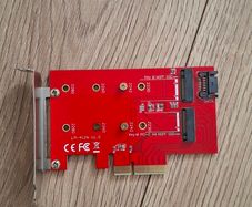 Dual M.2 SSD to PCIe Adapter Card (NVMe M-Key & SATA B-Key)