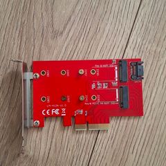 Dual M.2 SSD to PCIe Adapter Card (NVMe M-Key & SATA B-Key)
