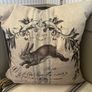Large 55cm x 55cm French Lapin grain sack stripe indoor/outdoor cushion Image 4