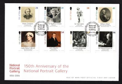 2006 Isle of Man 150th Anniversary of the National Portrait Gallery Commemorative Stamps First Day Cover (FDC)