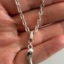 Antique Silver Plated Italian Horn Necklace Image 5