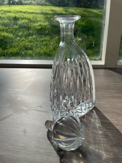 Heavy Cut Crystal Glass Decanter with Ball Stopper, 29cm, 1.63kg