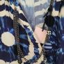 Made in Italy navy and cream abstract print tunic style midi SzL (Fit 12-14UK) Image 8