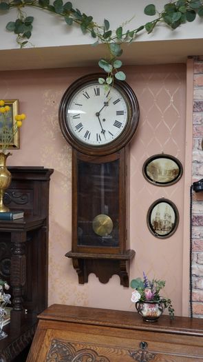Victorian Oak Wall Clock