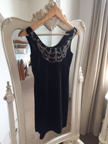 Fab Black Stretch Velvet Dress size 10