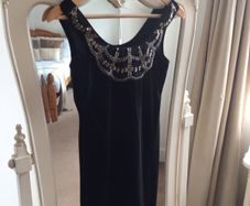 Fab Black Stretch Velvet Dress size 10