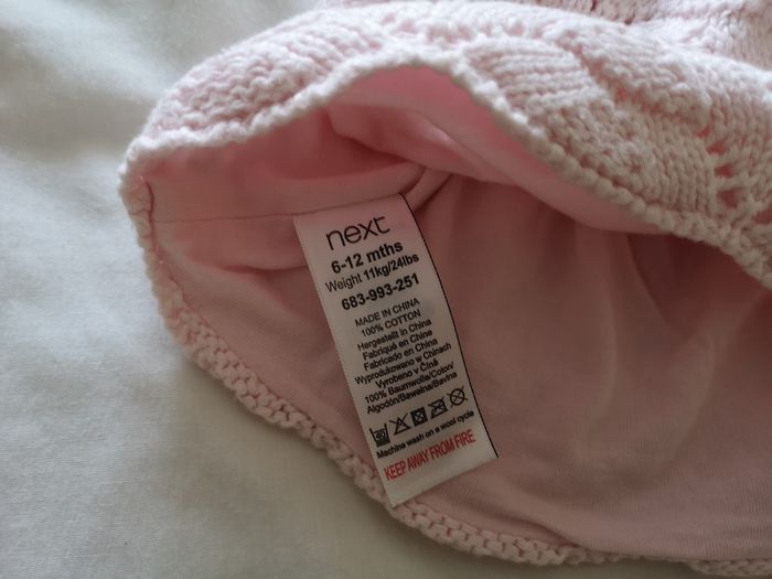 Next Baby Pink Wool Hat