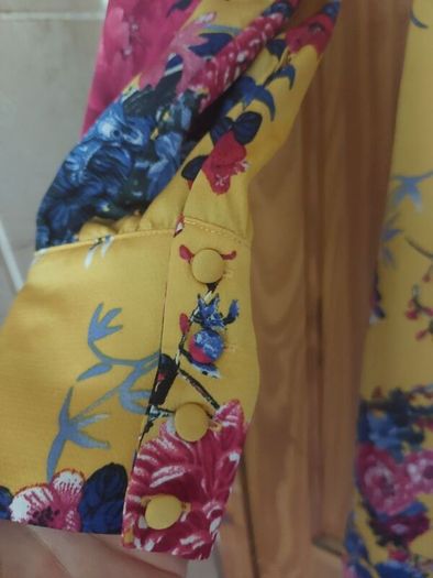 Mustard floral mini dress (free postage)