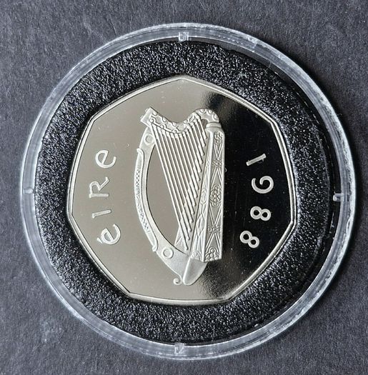 Ireland 1988 Dublin 50 P Fifty Pence Proof Coin