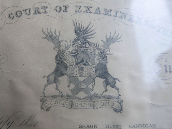 Vintage Diploma by the Midwifery Court of Examiners of the Royal College of Surgeons in Ireland 1961