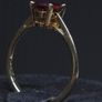 Vintage 9ct Gold Red Stone Ring Fully Hallmarked Birmingham Size 53.5 Image 5