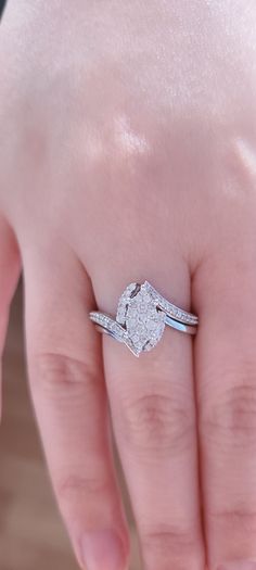 Adara 9ct White Gold 0.50ct Marquise Diamond Ring