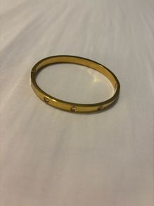 Bangle - Gold Plated - Stainless Steel Cubic Zirconia