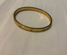 Bangle - Gold Plated - Stainless Steel Cubic Zirconia