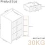 Bedside Table with 3 Drawers - Modern Nightstand - Bedside Cabinet Wooden Fluted Easy to Assemble - Bed Side Table for Bedroom Living Room Small Spaces - 55 x 33 x 30 cm (White) Image 4