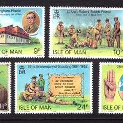 1982 Isle of Man 75th Anniversary of Boy Scout Movement and 125th Birth Anniversary of Lord Baden-Powell Commemorative Stamp Mint Never Hinged (MNH)