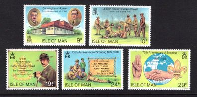 1982 Isle of Man 75th Anniversary of Boy Scout Movement and 125th Birth Anniversary of Lord Baden-Powell Commemorative Stamp Mint Never Hinged (MNH)