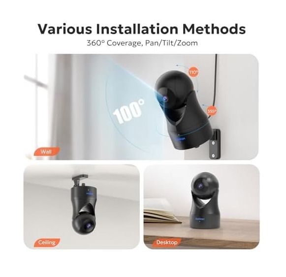 Owltron 4pcs Indoor Pan/Tilt Security Camera 2K, Smart Cam for Home Security with Motion Detection, 2.4G WiFi with Phone APP, Baby/Pet Camera with IR Night Vision & Two Way Talk