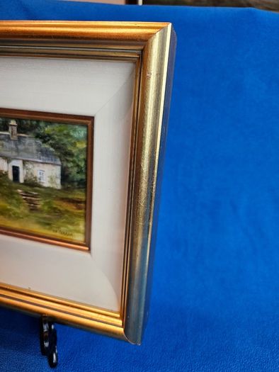 Original oil painting by Liz Fearon - likely titled "Abandoned Cottage, Killadoon"