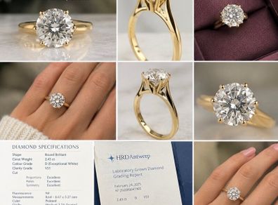 2.43ct D VS1 HRD Antwerp Cert Lab  Diamond Ring