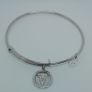 Chrysalis Rhodium Plated Silver Expandable Initial 'V' Bangle New Without Tags CAN POST Image 2