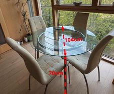 Glass Dining Table with 4 Chairs