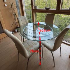 Glass Dining Table with 4 Chairs