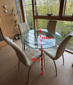 Glass Dining Table with 4 Chairs