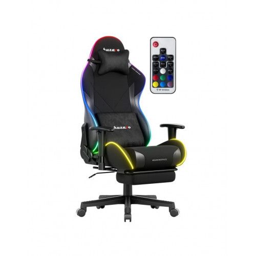 Huzaro Force 5.7 Black RGB Gaming Chair with Extendable Footrest