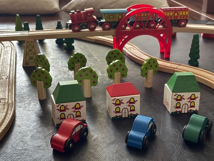 Wooden Train Track Set